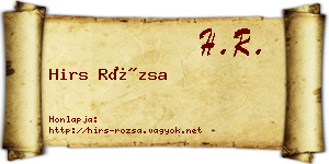 Hirs Rózsa névjegykártya