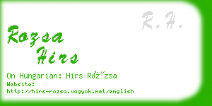 rozsa hirs business card